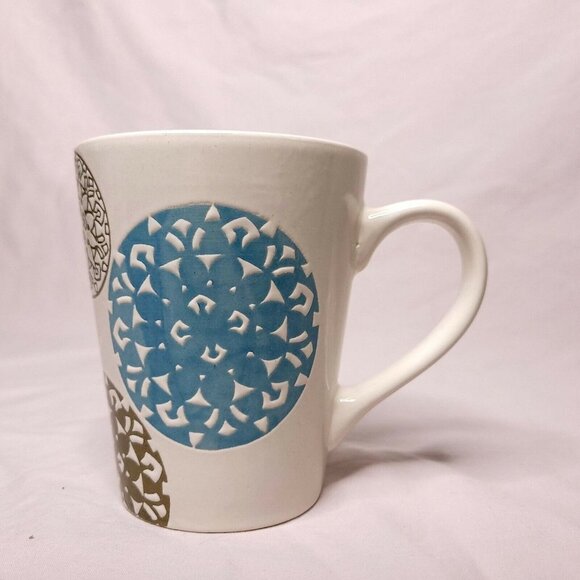 Rachael Ray Pendulum Coffee Tea Mug Cup 12 oz Set of 2 Mediterranean Stoneware - Picture 4 of 6